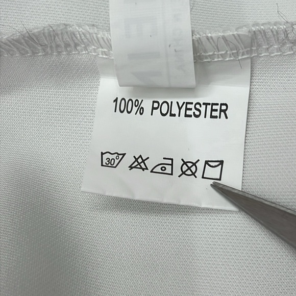 Women’s Pullover Size Med White w/Black Graphic Crew Neck Long Sleeves Polyester - Picture 7 of 9